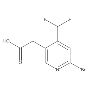 2-(6-Bromo-4-(difluoromethyl)pyridin-3-yl)acetic acid Structure