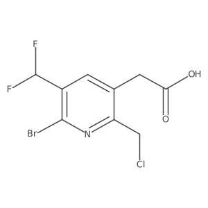 2-(6-Bromo-2-(chloromethyl)-5-(difluoromethyl)pyridin-3-yl)acetic acid结构式