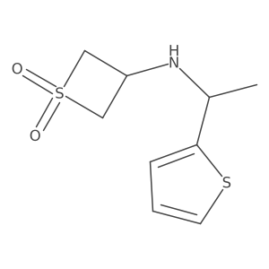 3-((1-(Thiophen-2-yl)ethyl)amino)thietane 1,1-dioxide结构式