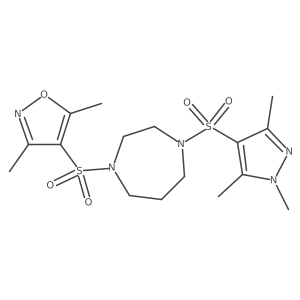 3,5-dimethyl-4-((4-((1,3,5-trimethyl-1H-pyrazol-4-yl)sulfonyl)-1,4-diazepan-1-yl)sulfonyl)isoxazole结构式