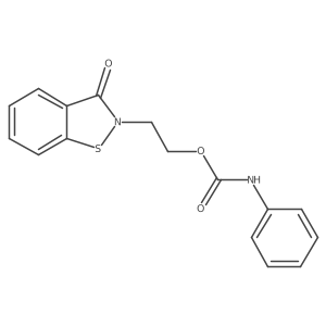 Phenylcarbamic acid 2-(3-oxo-1,2-benzisothiazol-2(3H)-yl)ethyl ester结构式
