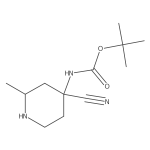 tert-Butyl (4-cyano-2-methylpiperidin-4-yl)carbamate结构式