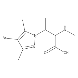 3-(4-bromo-3,5-dimethyl-1H-pyrazol-1-yl)-2-(methylamino)butanoic acid Structure