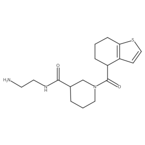 N-(2-aminoethyl)-1-(4,5,6,7-tetrahydro-1-benzothiophene-4-carbonyl)piperidine-3-carboxamide Structure