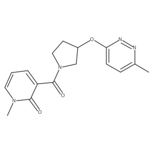 1-methyl-3-(3-((6-methylpyridazin-3-yl)oxy)pyrrolidine-1-carbonyl)pyridin-2(1H)-one结构式