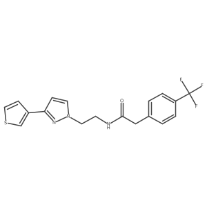 N-(2-(3-(thiophen-3-yl)-1H-pyrazol-1-yl)ethyl)-2-(4-(trifluoromethyl)phenyl)acetamide Structure