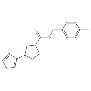 N-(4-methylbenzyl)-3-(1,2,4-oxadiazol-3-yl)pyrrolidine-1-carboxamide结构式
