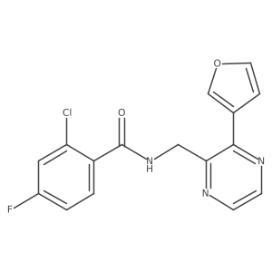 2-chloro-4-fluoro-N-((3-(furan-3-yl)pyrazin-2-yl)methyl)benzamide Structure