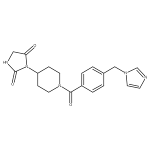 3-(1-(4-((1H-imidazol-1-yl)methyl)benzoyl)piperidin-4-yl)imidazolidine-2,4-dione Structure