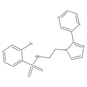 2-bromo-N-(2-(2-(pyrazin-2-yl)-1H-imidazol-1-yl)ethyl)benzenesulfonamide结构式