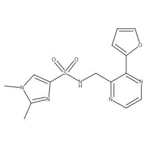 N-{[3-(furan-2-yl)pyrazin-2-yl]methyl}-1,2-dimethyl-1H-imidazole-4-sulfonamide结构式