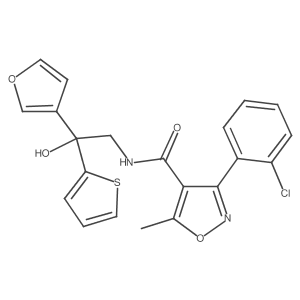 3-(2-chlorophenyl)-N-(2-(furan-3-yl)-2-hydroxy-2-(thiophen-2-yl)ethyl)-5-methylisoxazole-4-carboxamide Structure