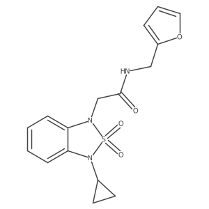 2-(3-cyclopropyl-2,2-dioxo-1,3-dihydro-2lambda6,1,3-benzothiadiazol-1-yl)-N-[(furan-2-yl)methyl]acetamide结构式