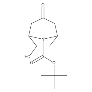 Tert-butyl 6-hydroxy-3-oxo-8-azabicyclo[3.2.1]octane-8-carboxylate结构式