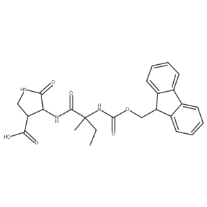4-[2-({[(9H-fluoren-9-yl)methoxy]carbonyl}amino)-2-methylbutanamido]-5-oxopyrrolidine-3-carboxylic acid结构式