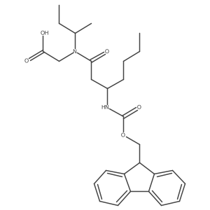 2-[N-(butan-2-yl)-3-({[(9H-fluoren-9-yl)methoxy]carbonyl}amino)heptanamido]acetic acid结构式