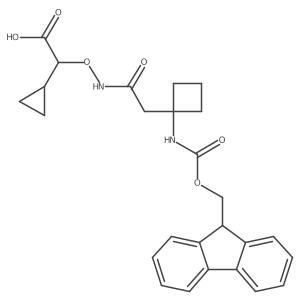 2-cyclopropyl-2-({2-[1-({[(9H-fluoren-9-yl)methoxy]carbonyl}amino)cyclobutyl]acetamido}oxy)acetic acid Structure