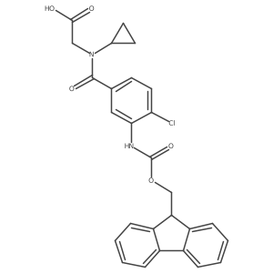 2-{1-[4-chloro-3-({[(9H-fluoren-9-yl)methoxy]carbonyl}amino)phenyl]-N-cyclopropylformamido}acetic acid Structure