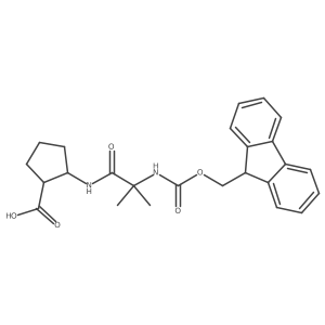 2-[2-({[(9H-fluoren-9-yl)methoxy]carbonyl}amino)-2-methylpropanamido]cyclopentane-1-carboxylic acid Structure