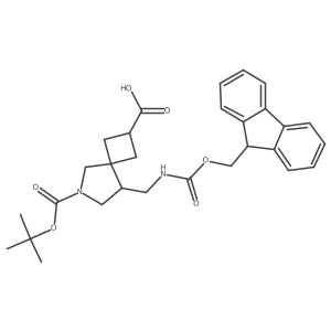6-[(tert-butoxy)carbonyl]-8-[({[(9H-fluoren-9-yl)methoxy]carbonyl}amino)methyl]-6-azaspiro[3.4]octane-2-carboxylic acid Structure