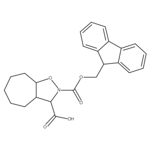 2-[(9H-fluoren-9-ylmethoxy)carbonyl]-octahydro-2H-cyclohepta[d][1,2]oxazole-3-carboxylic acid结构式
