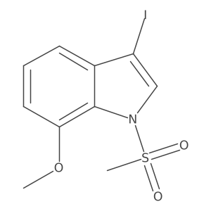 3-iodo-1-methanesulfonyl-7-methoxy-1H-indole结构式