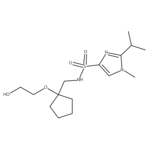 N-((1-(2-hydroxyethoxy)cyclopentyl)methyl)-2-isopropyl-1-methyl-1H-imidazole-4-sulfonamide Structure