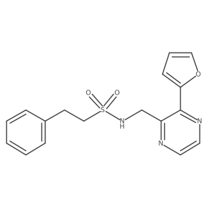 N-((3-(furan-2-yl)pyrazin-2-yl)methyl)-2-phenylethanesulfonamide结构式
