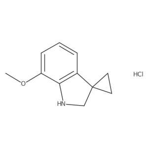 7'-Methoxy-1',2'-dihydrospiro[cyclopropane-1,3'-indole] hydrochloride结构式