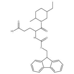 rac-5-[(2R,5S)-5-ethyl-2-methylpiperidin-1-yl]-4-({[(9H-fluoren-9-yl)methoxy]carbonyl}amino)-5-oxopentanoic acid Structure