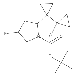 tert-butyl (4R)-2-[1-(1-aminocyclopropyl)cyclopropyl]-4-fluoropyrrolidine-1-carboxylate结构式