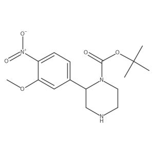 Tert-butyl 2-(3-methoxy-4-nitrophenyl)piperazine-1-carboxylate结构式