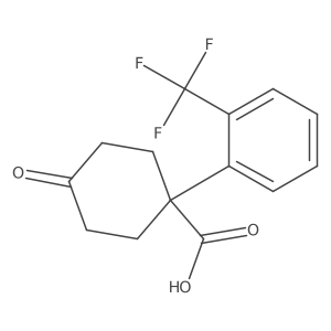 4-Oxo-1-[2-(trifluoromethyl)phenyl]cyclohexane-1-carboxylic acid结构式