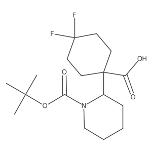 1-{1-[(Tert-butoxy)carbonyl]piperidin-2-yl}-4,4-difluorocyclohexane-1-carboxylic acid Structure