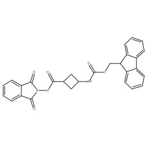 1,3-dioxo-2,3-dihydro-1H-isoindol-2-yl 3-({[(9H-fluoren-9-yl)methoxy]carbonyl}amino)cyclobutane-1-carboxylate结构式