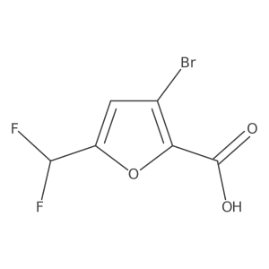 3-Bromo-5-(difluoromethyl)furan-2-carboxylic acid结构式