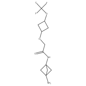N-(3-amino-1-bicyclo[1.1.1]pentanyl)-2-[3-(trifluoromethoxy)cyclobutyl]oxyacetamide结构式