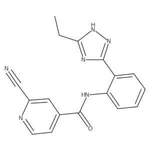 2-Cyano-N-[2-(5-ethyl-1H-1,2,4-triazol-3-yl)phenyl]pyridine-4-carboxamide结构式