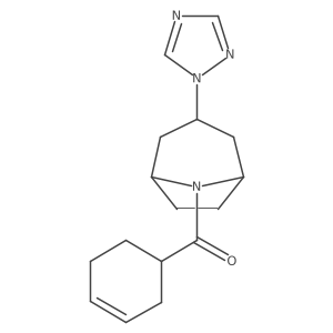 8-(cyclohex-3-ene-1-carbonyl)-3-(1H-1,2,4-triazol-1-yl)-8-azabicyclo[3.2.1]octane结构式