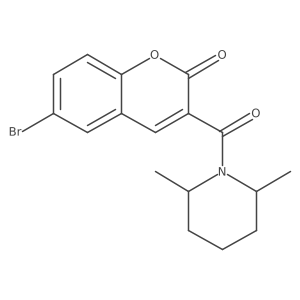 6-bromo-3-(2,6-dimethylpiperidine-1-carbonyl)-2H-chromen-2-one Structure