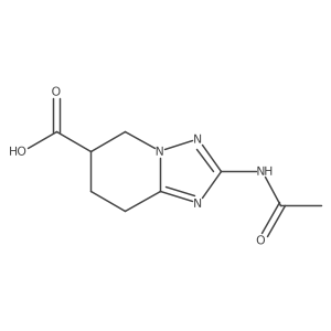 2-acetamido-5H,6H,7H,8H-[1,2,4]triazolo[1,5-a]pyridine-6-carboxylic acid结构式