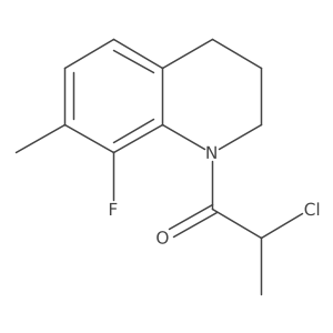 2-Chloro-1-(8-fluoro-7-methyl-1,2,3,4-tetrahydroquinolin-1-yl)propan-1-one结构式