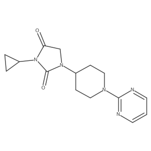 3-Cyclopropyl-1-[1-(pyrimidin-2-yl)piperidin-4-yl]imidazolidine-2,4-dione结构式