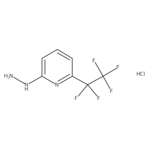 2-Hydrazinyl-6-(1,1,2,2,2-pentafluoroethyl)pyridine hydrochloride结构式