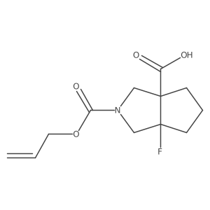 rac-(3aR,6aS)-6a-fluoro-2-[(prop-2-en-1-yloxy)carbonyl]-octahydrocyclopenta[c]pyrrole-3a-carboxylic acid结构式