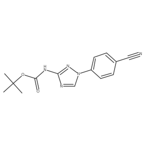 tert-butyl N-[1-(4-cyanophenyl)-1H-1,2,4-triazol-3-yl]carbamate结构式