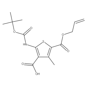 2-{[(Tert-butoxy)carbonyl]amino}-4-methyl-5-[(prop-2-en-1-yloxy)carbonyl]thiophene-3-carboxylic acid结构式