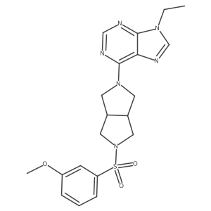 9-ethyl-6-[5-(3-methoxybenzenesulfonyl)-octahydropyrrolo[3,4-c]pyrrol-2-yl]-9H-purine结构式