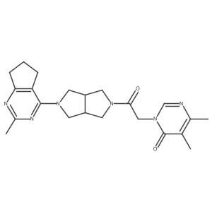 5,6-dimethyl-3-[2-(5-{2-methyl-5H,6H,7H-cyclopenta[d]pyrimidin-4-yl}-octahydropyrrolo[3,4-c]pyrrol-2-yl)-2-oxoethyl]-3,4-dihydropyrimidin-4-one Structure