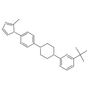 3-(2-methyl-1H-imidazol-1-yl)-6-{4-[4-(trifluoromethyl)pyrimidin-2-yl]piperazin-1-yl}pyridazine Structure